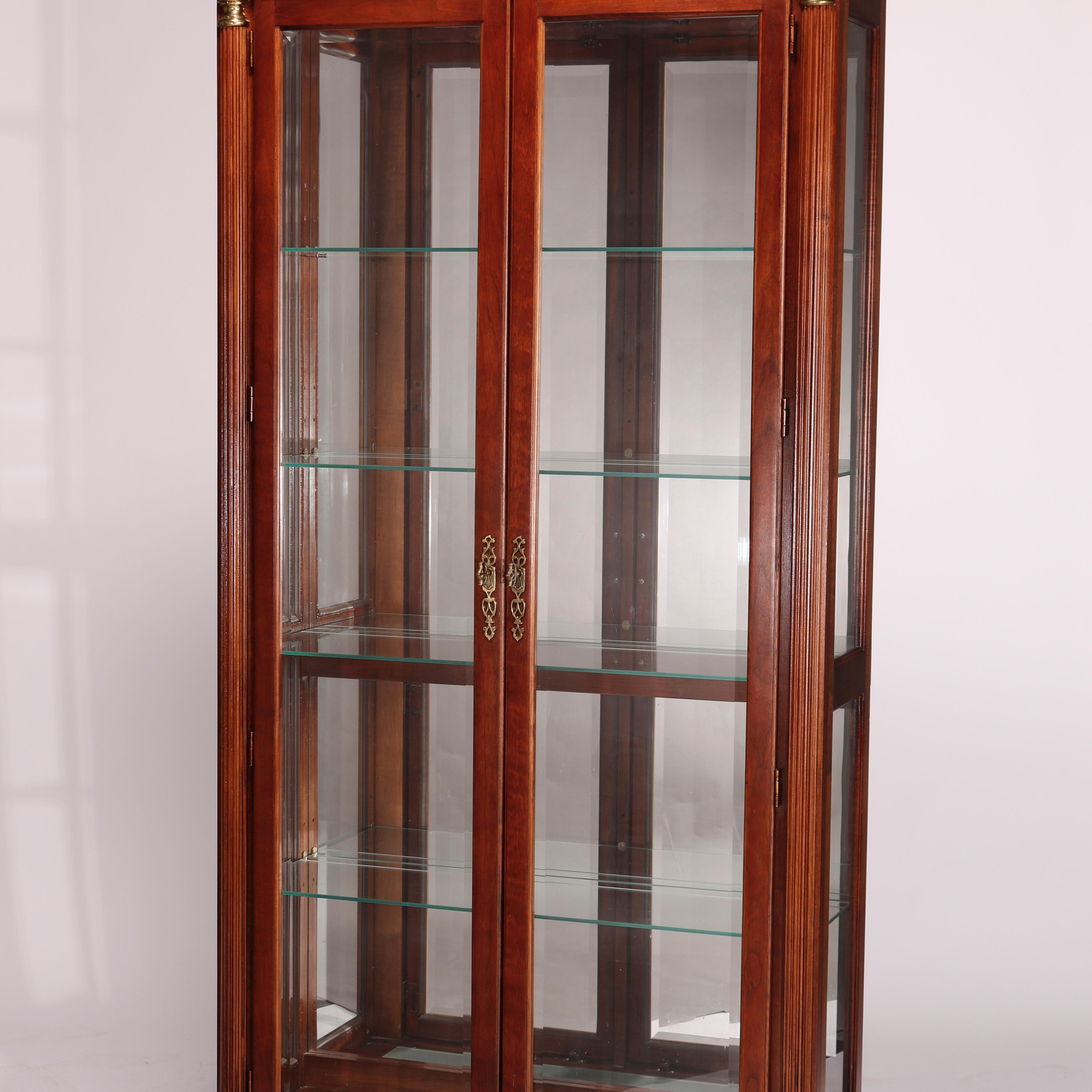 Federal Style Carved Mahogany Mirrored Display Cabinet by Pulaski, 20th C 6