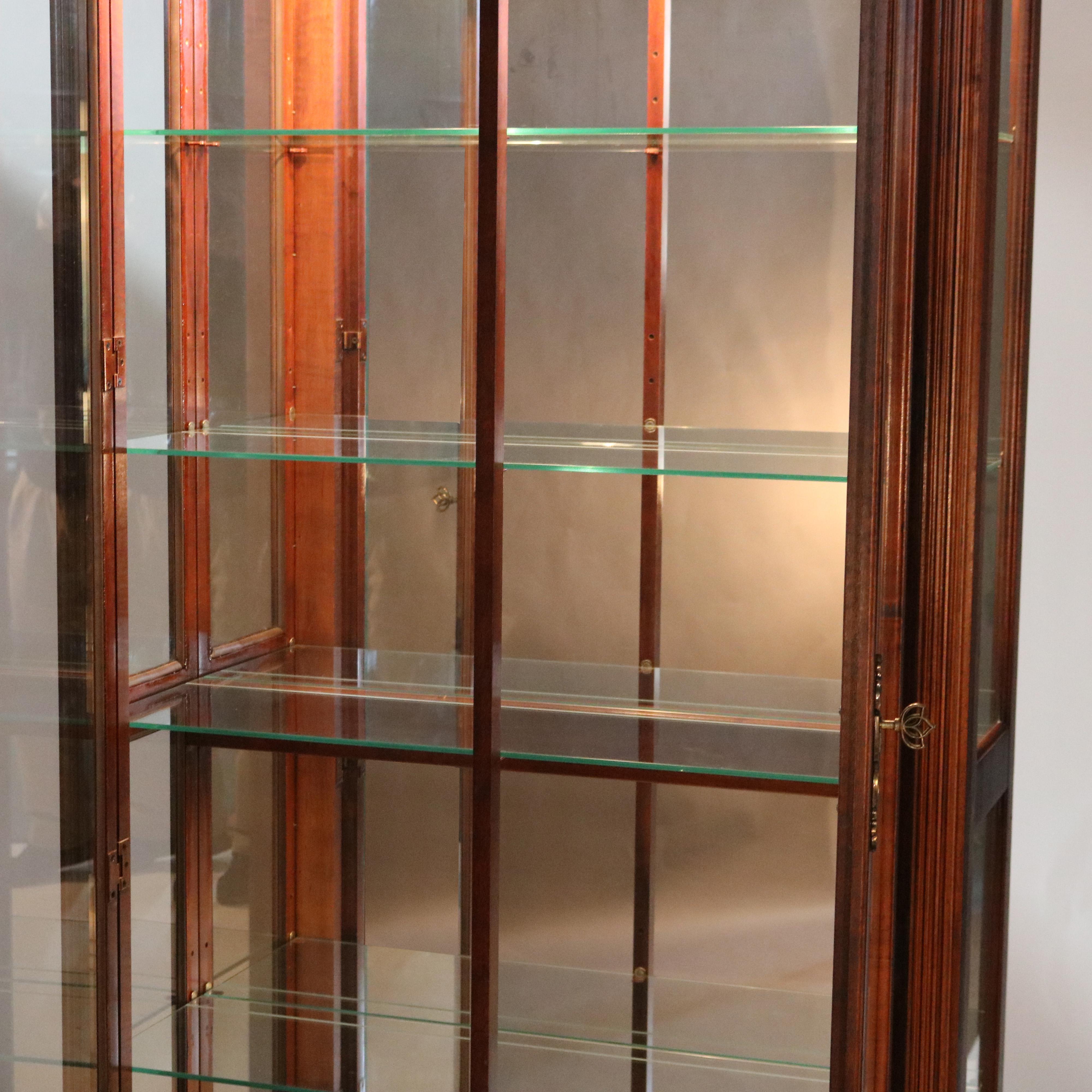 Federal Style Carved Mahogany Mirrored Display Cabinet by Pulaski, 20th C 7