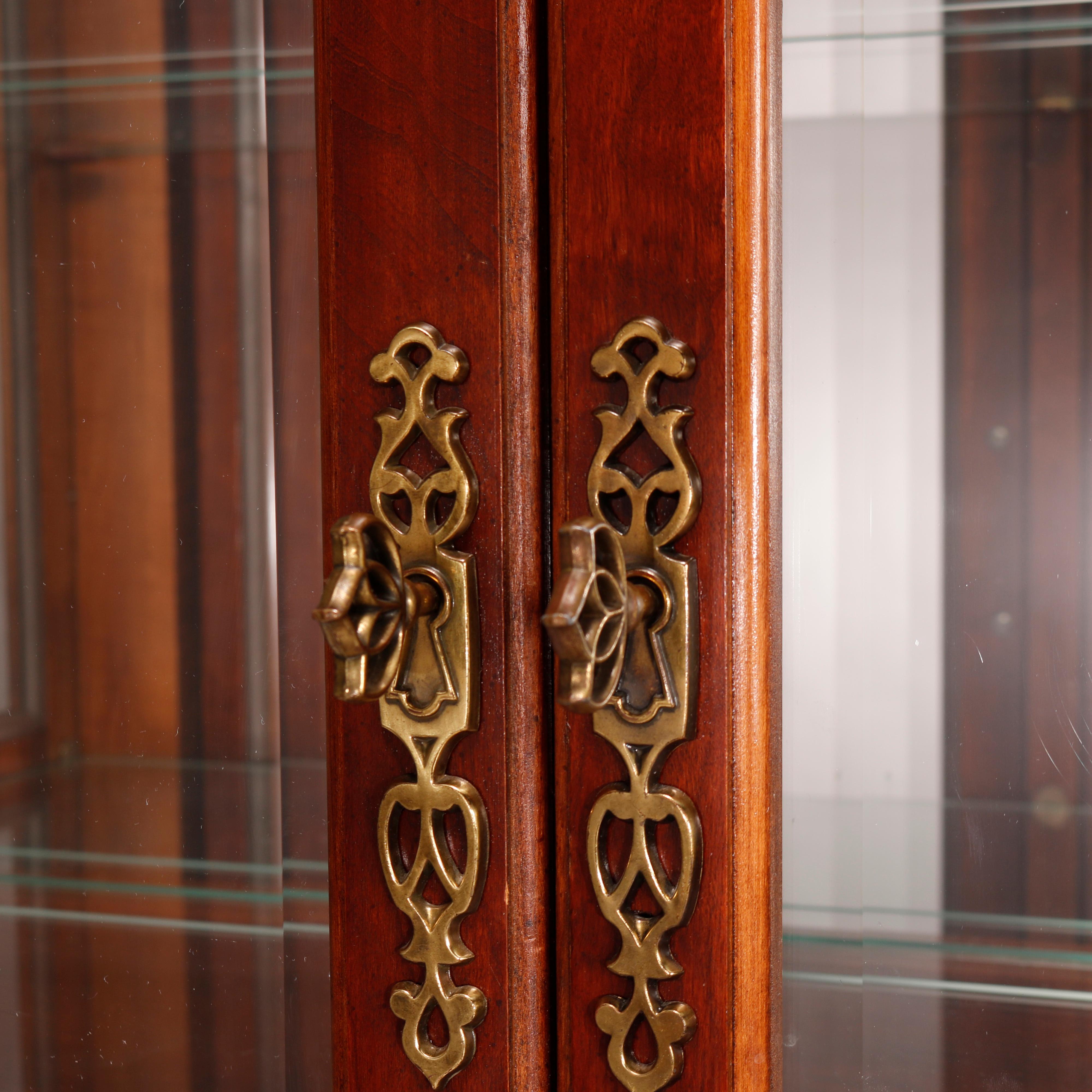 Federal Style Carved Mahogany Mirrored Display Cabinet by Pulaski, 20th C 8