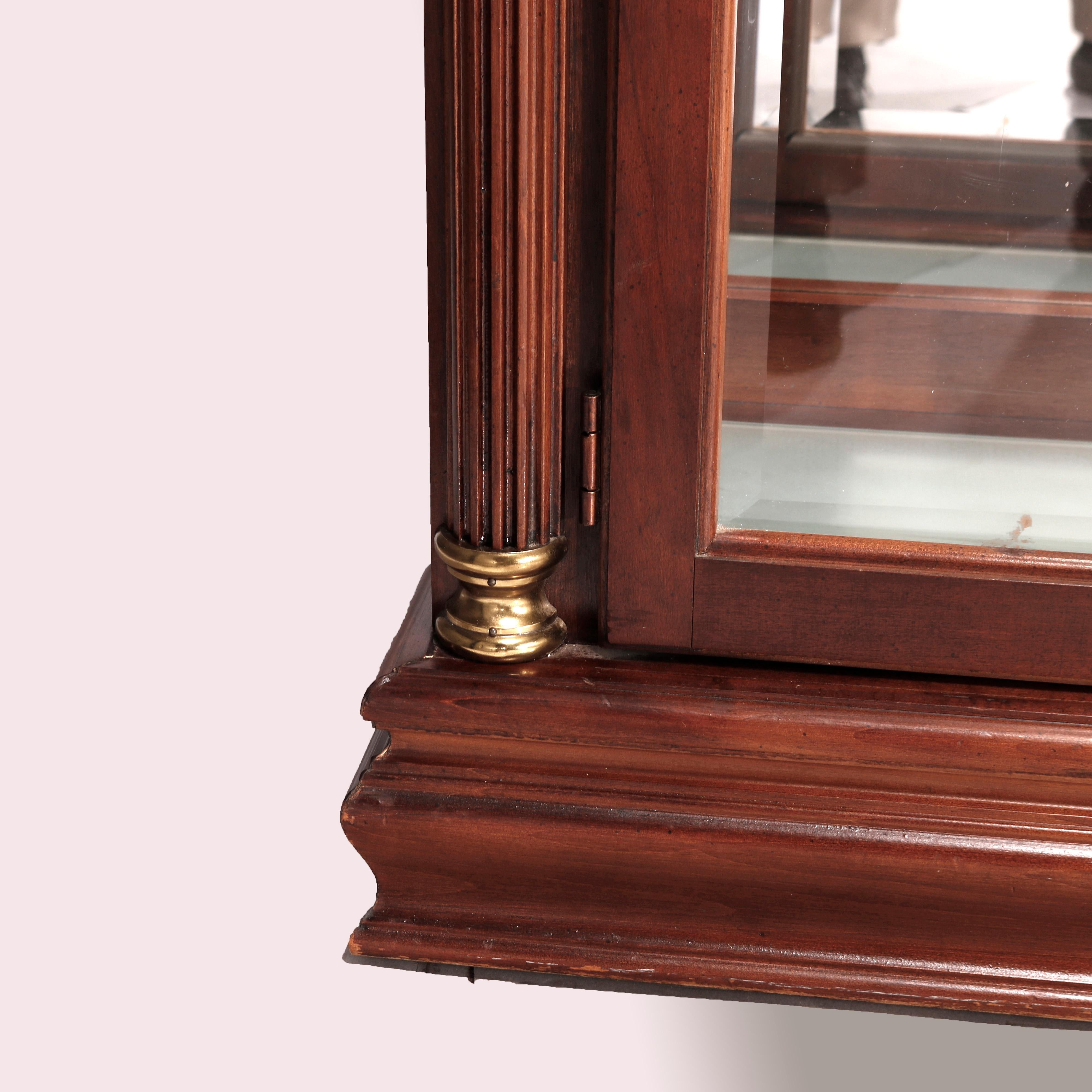 Federal Style Carved Mahogany Mirrored Display Cabinet by Pulaski, 20th C 11