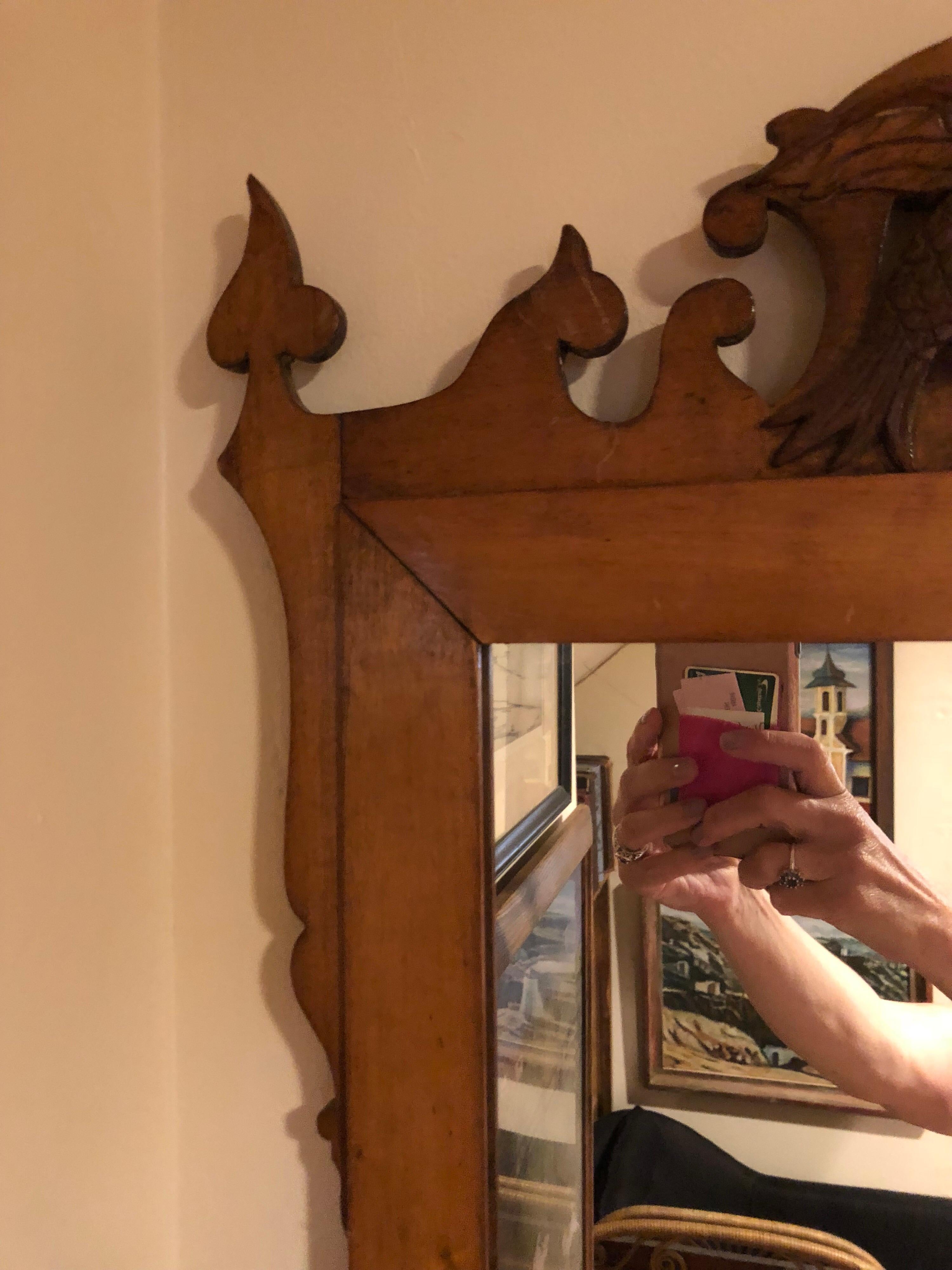 Federal Style Carved Wooden Mirror with Eagle 2