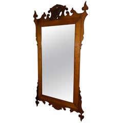 Miroir en bois sculpté de style fédéral avec aigle