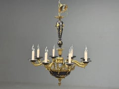 Federal Style, Chandelier, Bronze, Ebony, Europe, 1960s