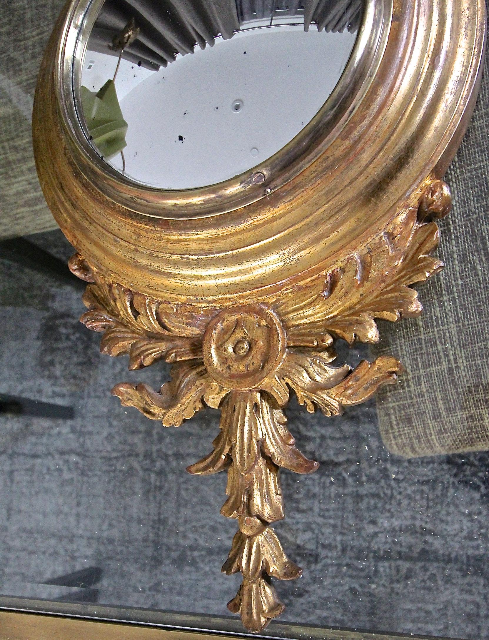 Federal Style Convex Eagle Giltwood Wall Mirror For Sale 11