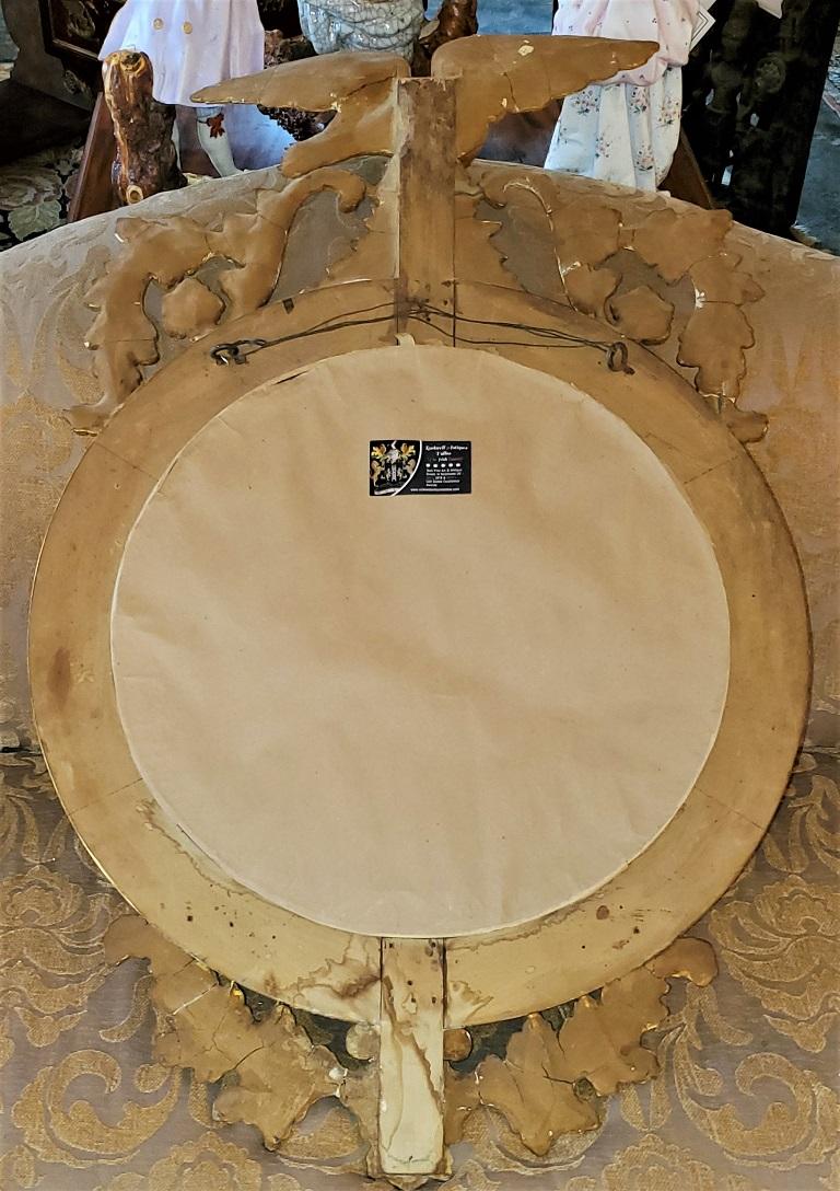 Federal Style Eagle Wood & Gesso Gilded Convex Mirror 2