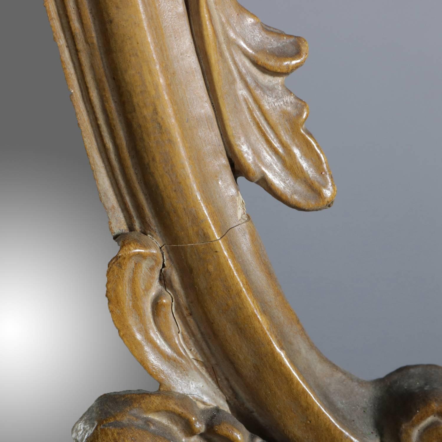 Federal Style Figural Carved Phoenix and Scroll Form Wall Mirror, 20th Century 1