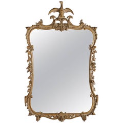 Federal Style Figural Carved Phoenix and Scroll Form Wall Mirror, 20th Century