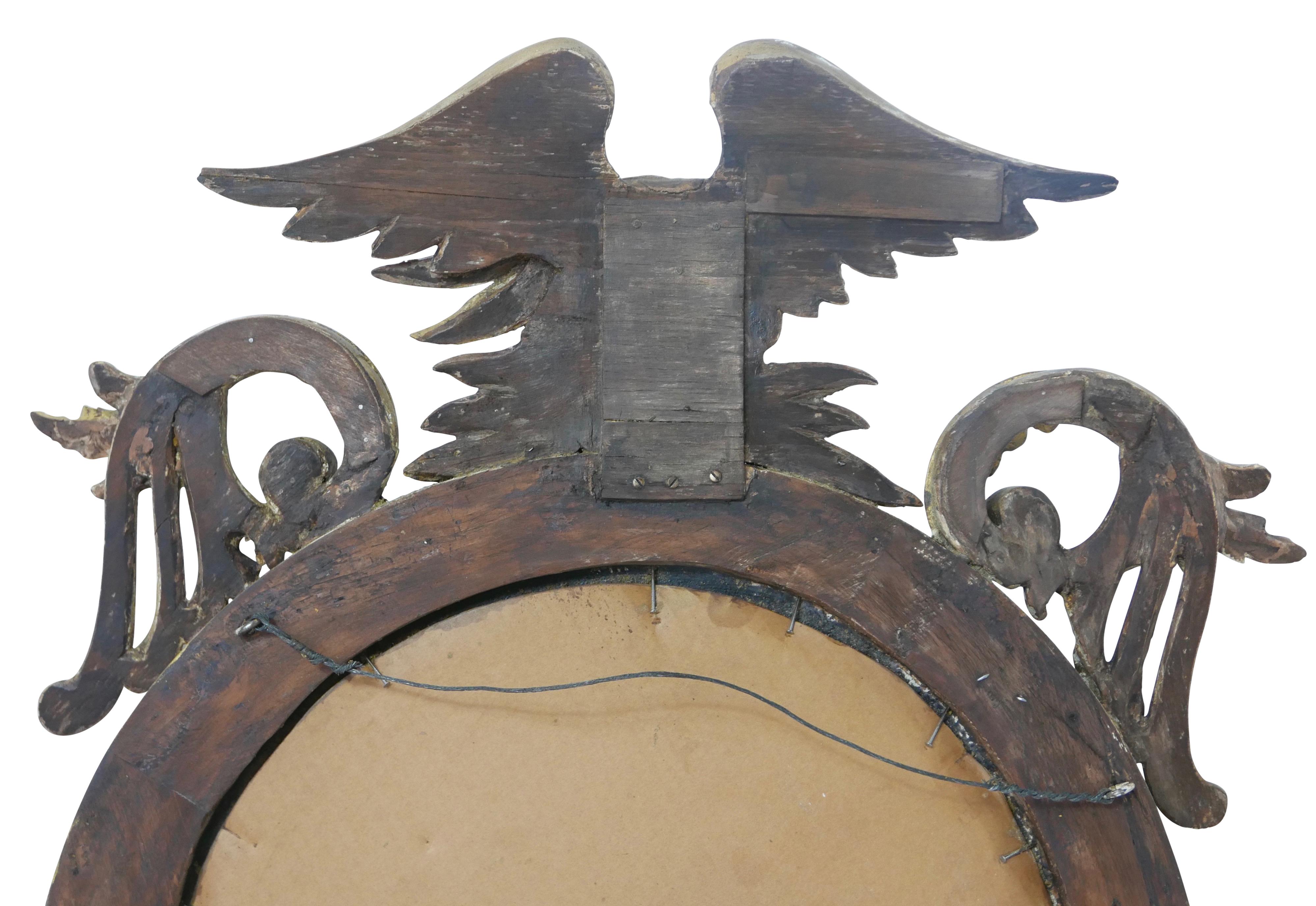 Federal Style Gilt Eagle Convex Mirror, American, circa 1820 2