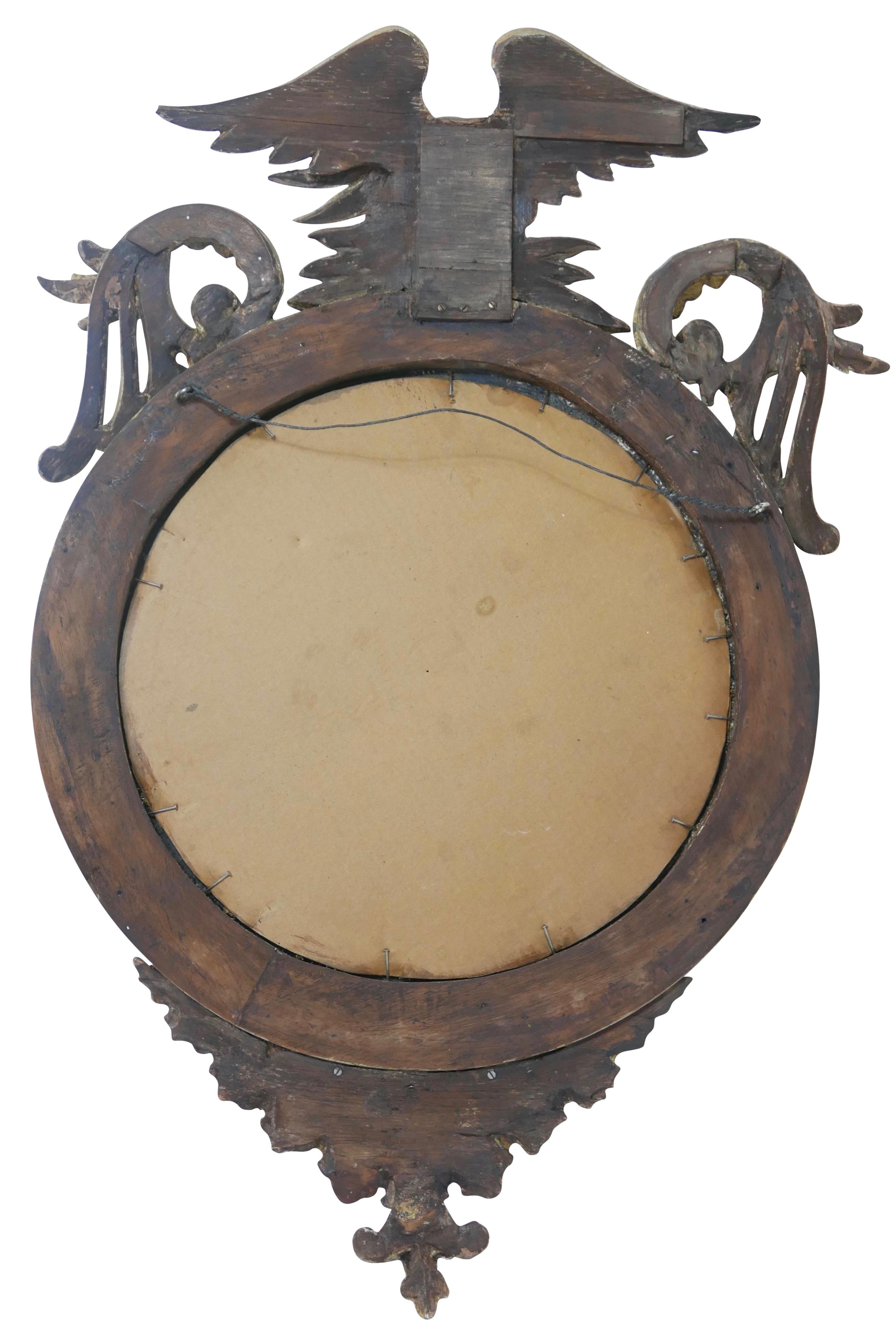 Federal Style Gilt Eagle Convex Mirror, American, circa 1820 1