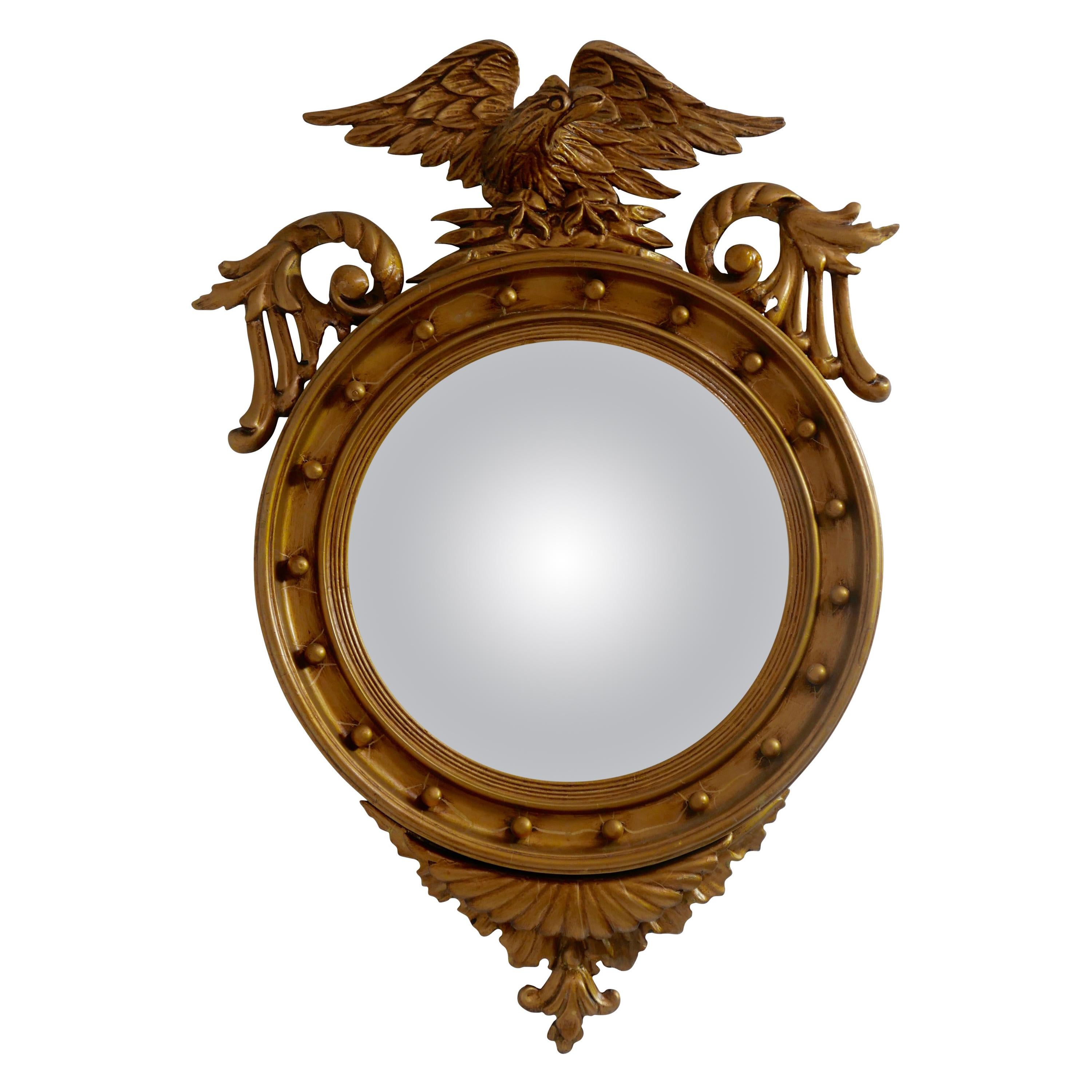Federal Style Gilt Eagle Convex Mirror, American, circa 1820