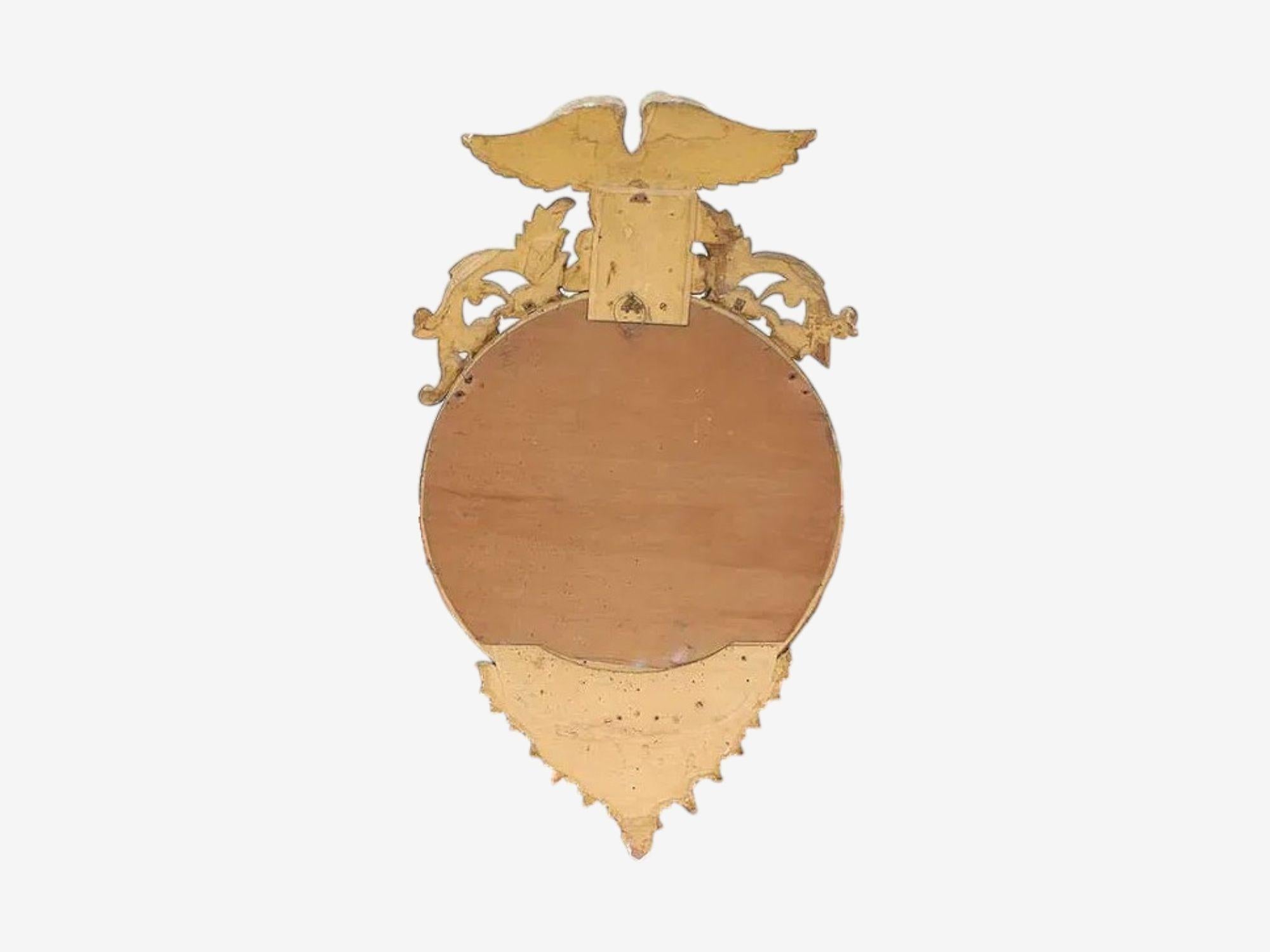 Stile Feder, Giltwood, Specchio convesso, Specchi da parete Regency, USA, XIX secolo. in vendita 7