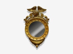 Federal Style, Giltwood, Convex Mirror, Regency Wall Mirrors, England, 19th C.