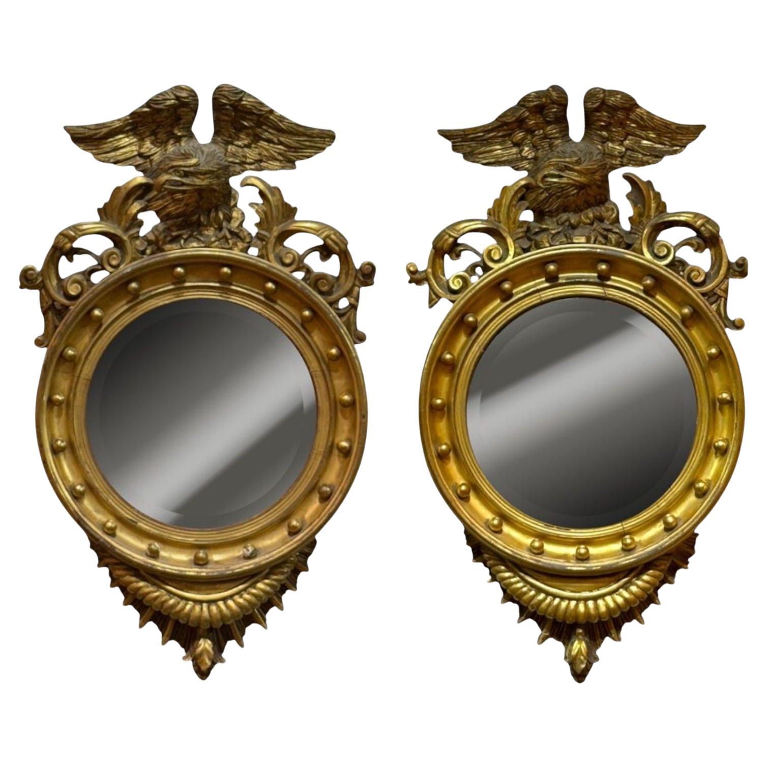 Federal Style, Giltwood, Convex Mirror, Regency Wall Mirrors, USA, 19th C.