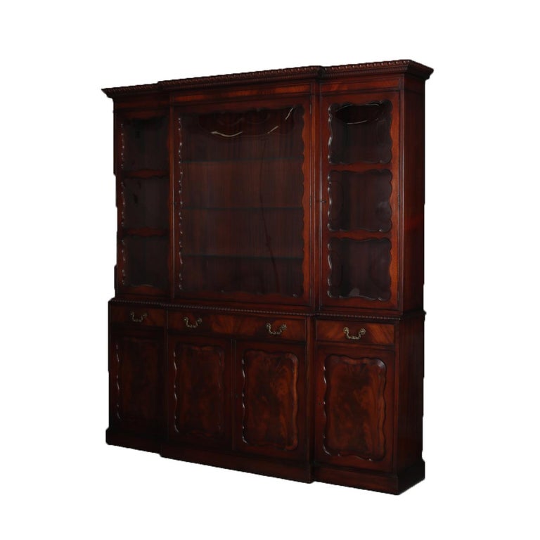 Federal Style Grosfeld House NY Mahogany and Bubble Glass Breakfront