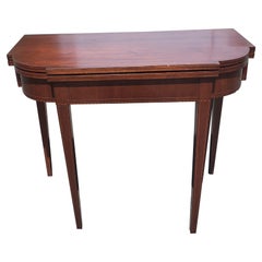 Console à plateau rabattable en acajou marqueté de style Feder, vers les années 1920