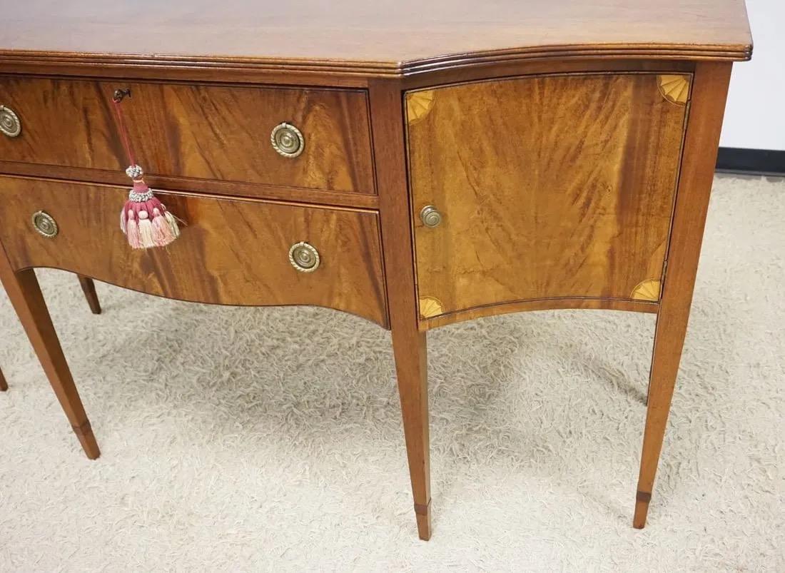 American Federal-Style Inlaid Mahogany Sideboard Buffet With Tapered Legs For Sale