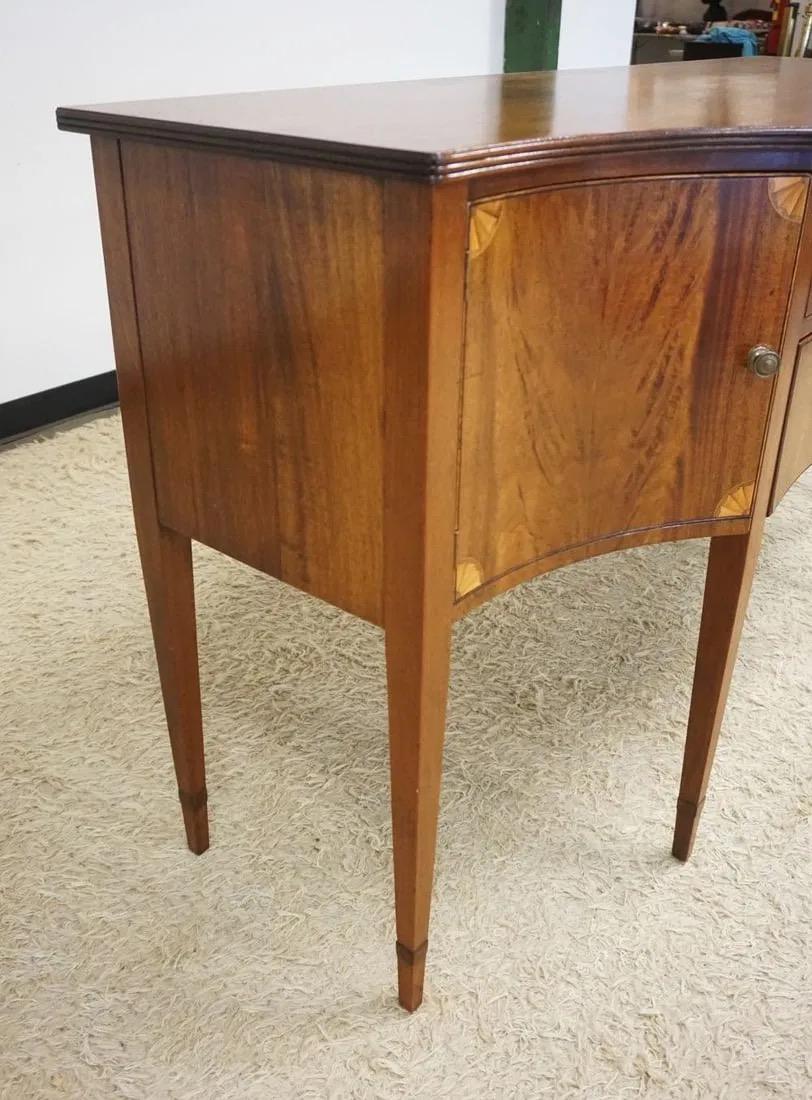 20th Century Federal-Style Inlaid Mahogany Sideboard Buffet With Tapered Legs For Sale