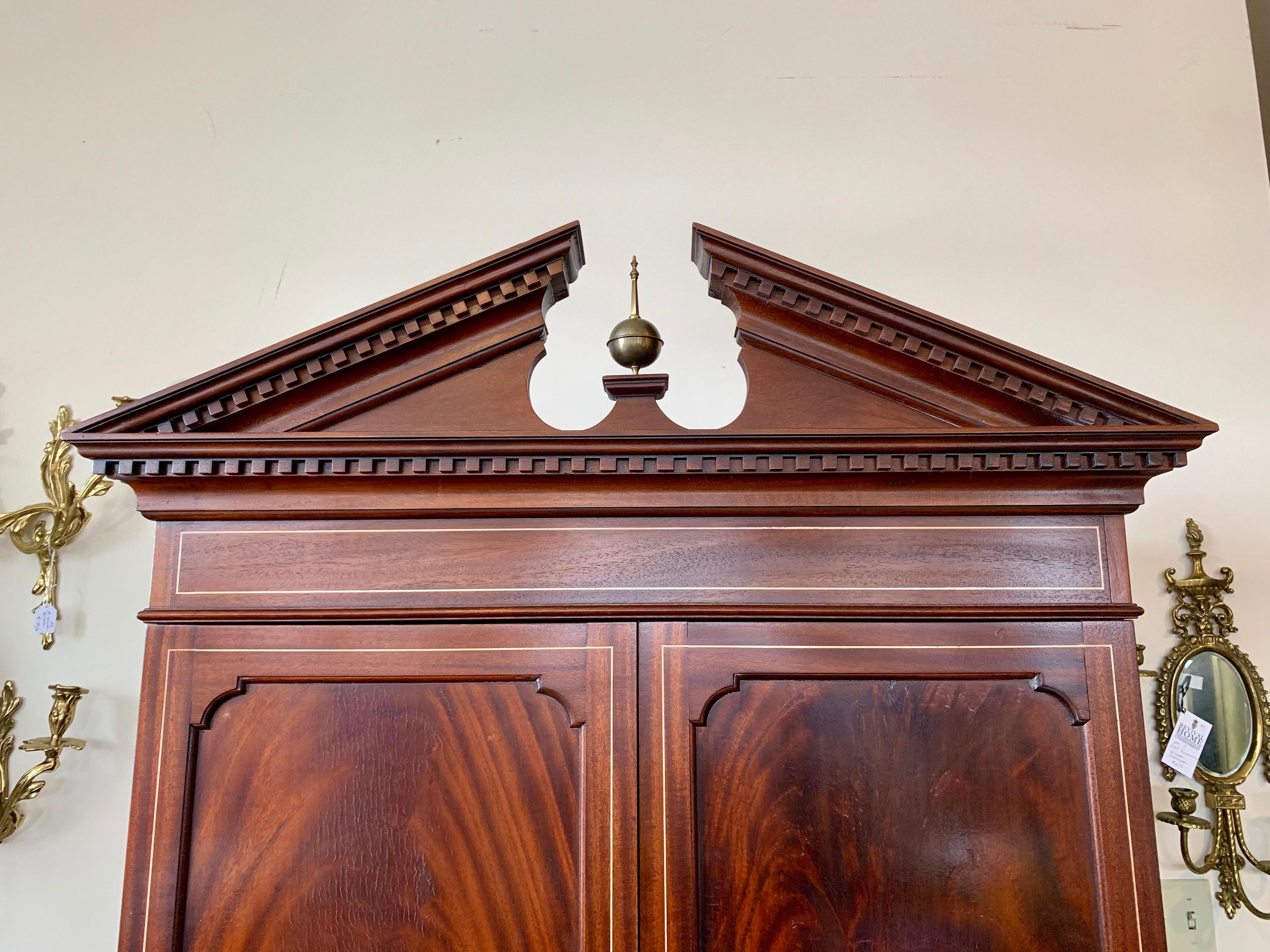 Federal Style Mahogany Armoire Wardrobe Cabinet Dresser 2