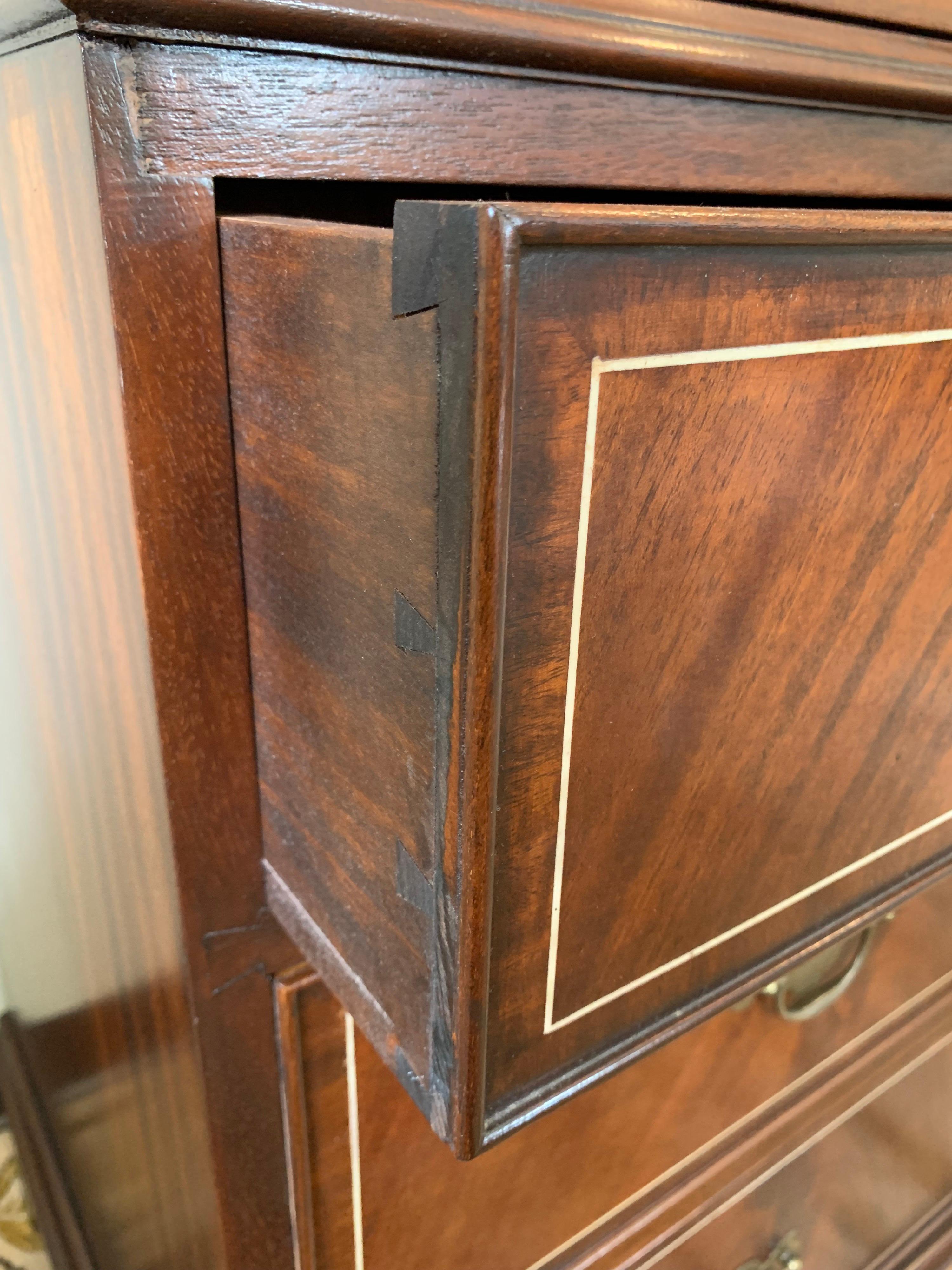 American Federal Style Mahogany Armoire Wardrobe Cabinet Dresser