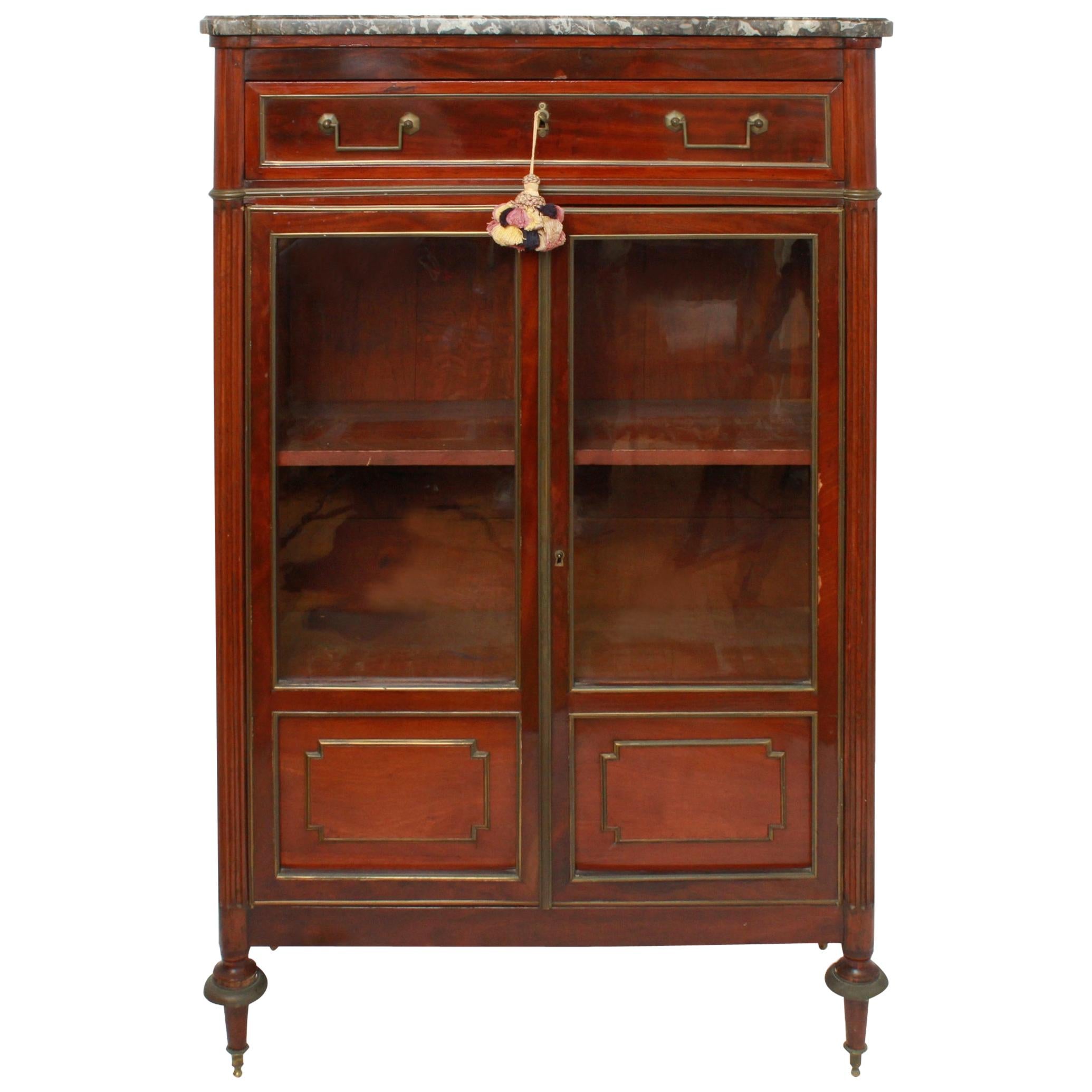 Federal Style Mahogany Cabinet with Italian Marble Top