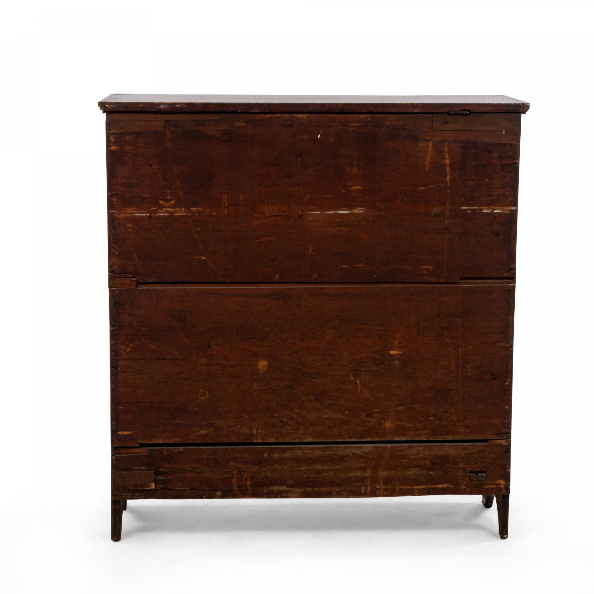 American Federal Style Mahogany Chest of Drawers with Lift Top For Sale