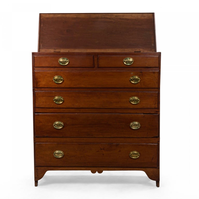 Federal Style Mahogany Chest of Drawers with Lift Top For Sale 3