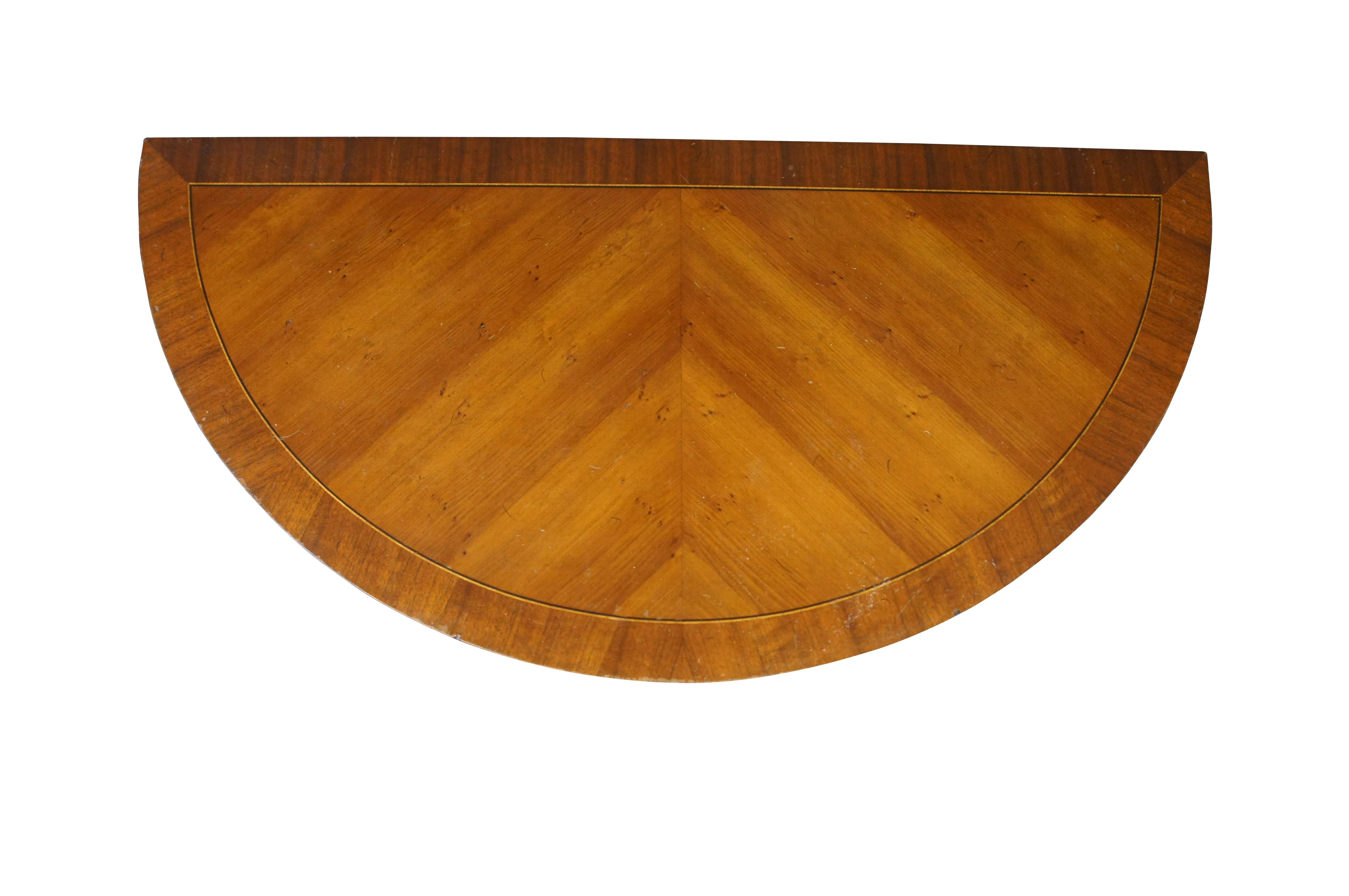 Federal Style Mahogany & Fruitwood Inlay Demilune Sideboard Console Entry Table In Good Condition In Dayton, OH