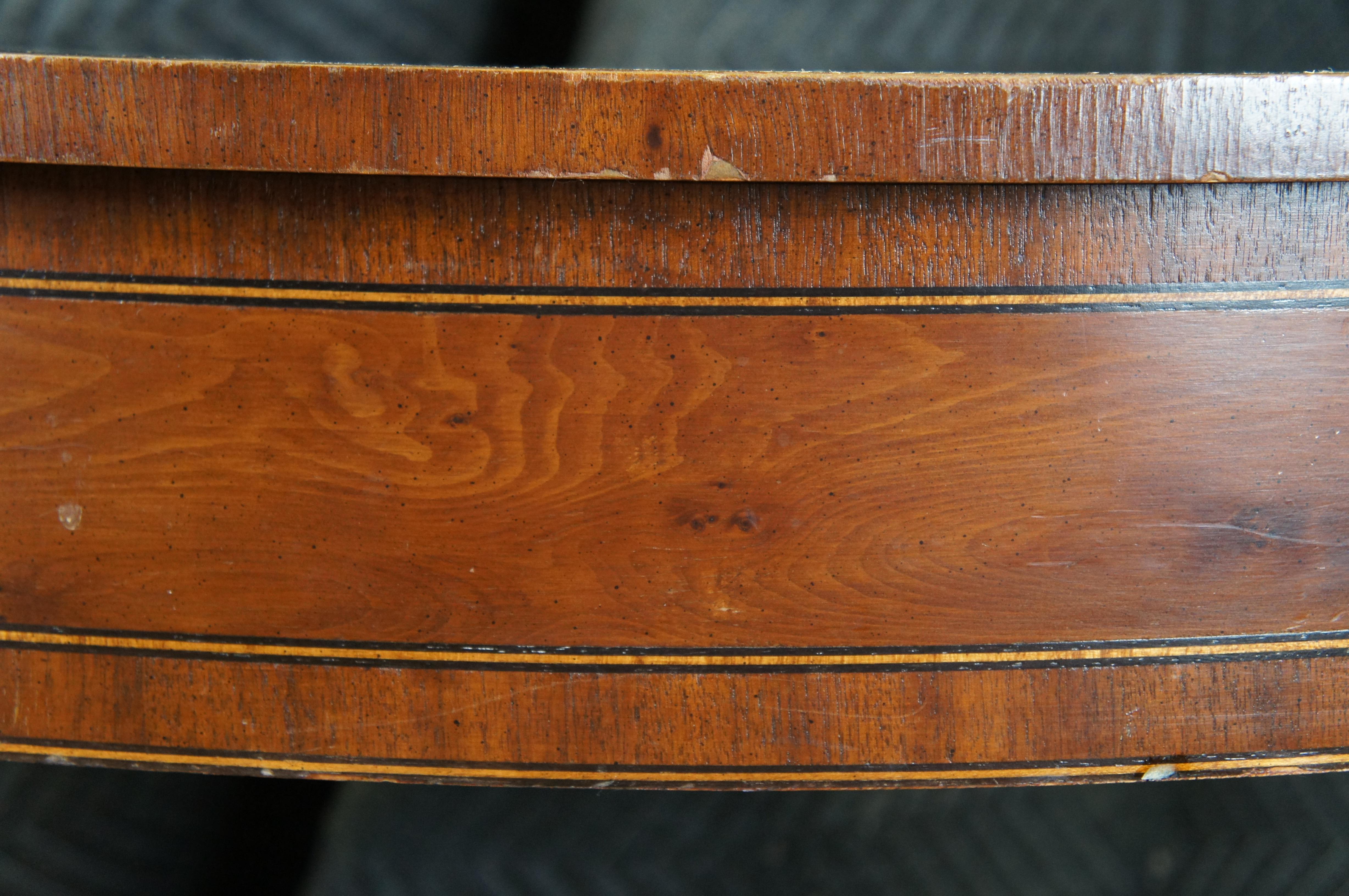 Federal Style Mahogany & Fruitwood Inlay Demilune Sideboard Console Entry Table 1