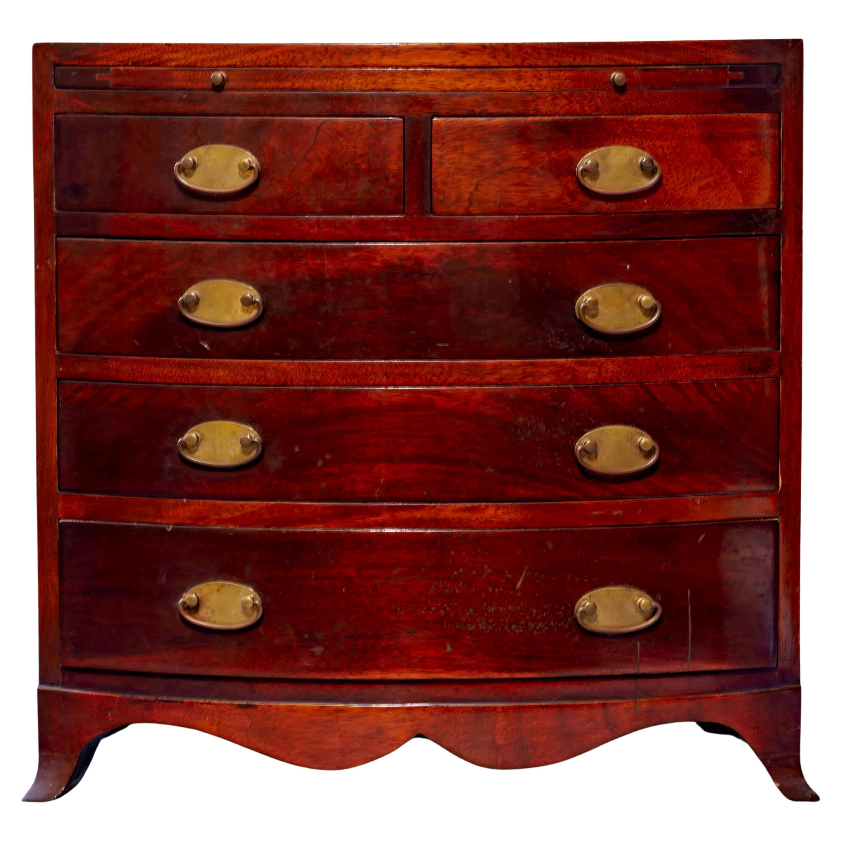 Federal Style Mahogany Miniature Chest of Drawers Possible Salesman Sample