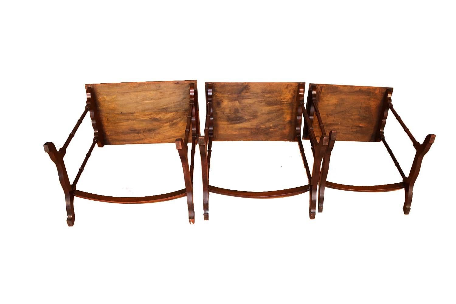 Federal Style Mahogany Satinwood Nesting Tables 3