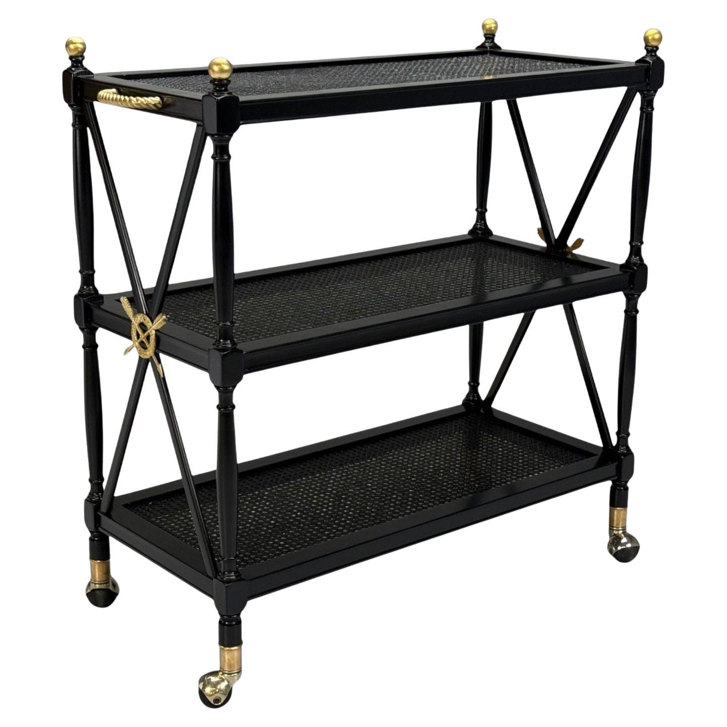 Federal Style, Lackiertes Holz, Stock, Ebonisierter Barwagen, USA, 1970er Jahre im Angebot