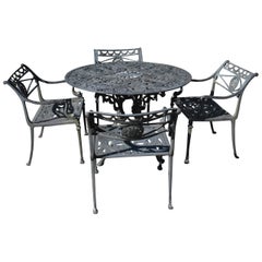 Federal Style Patio Set, Table, Attributed to Molla, Dolphin and Star Design