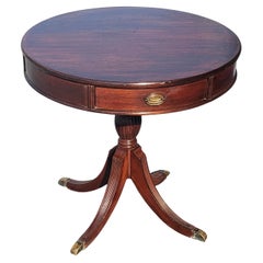 Federal Style Pedestal Mahogany Drum Table, Circa 1940s