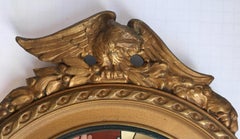 Federal Style Round Convex Giltwood Eagle Mirror