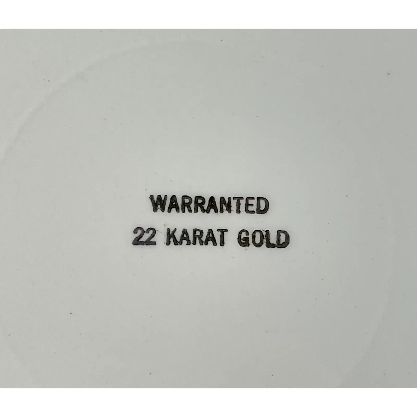 Assiette à dîner de style Feder -O- Gold Warranted 22K Gold, set de 6 en vente 2