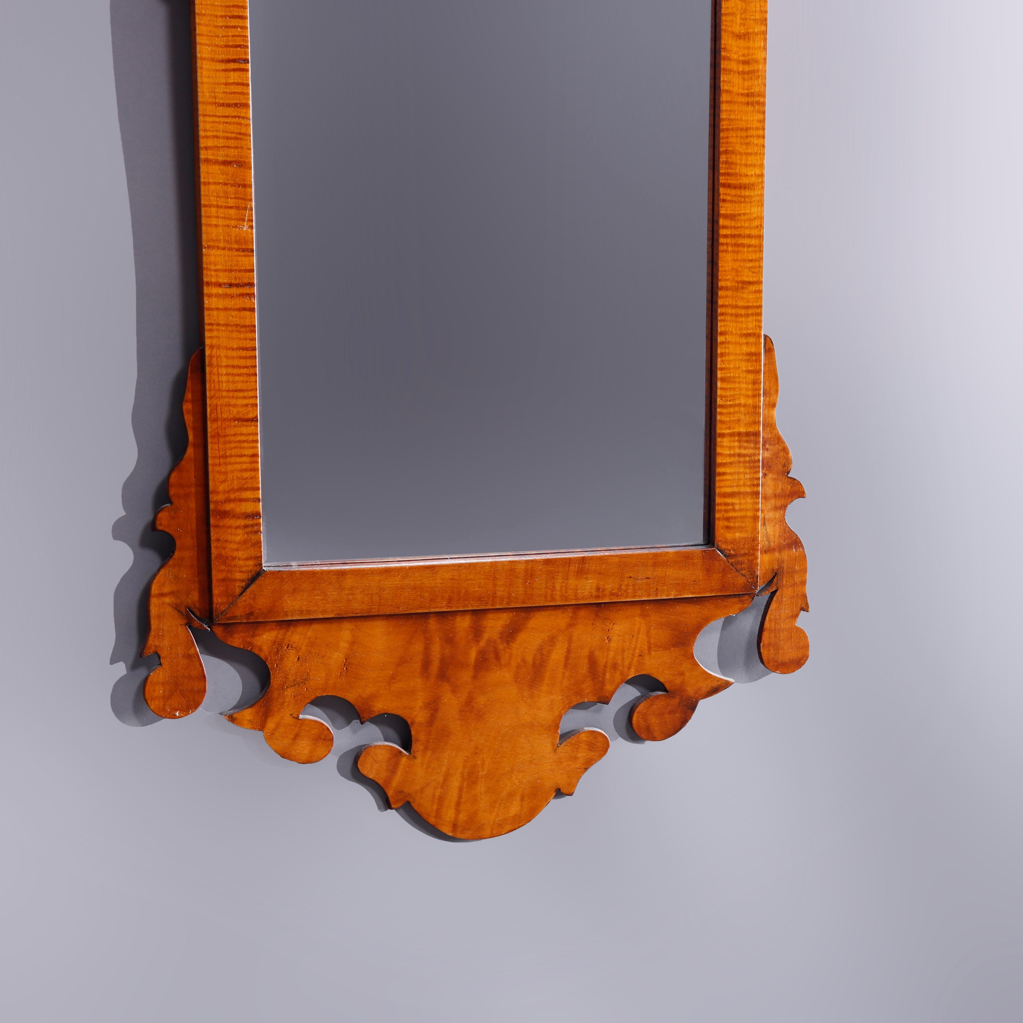 Federal Style Tiger Maple Wall Mirror 20th C 1