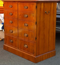 Federal Style Yew Wood Double Door Side Cabinet