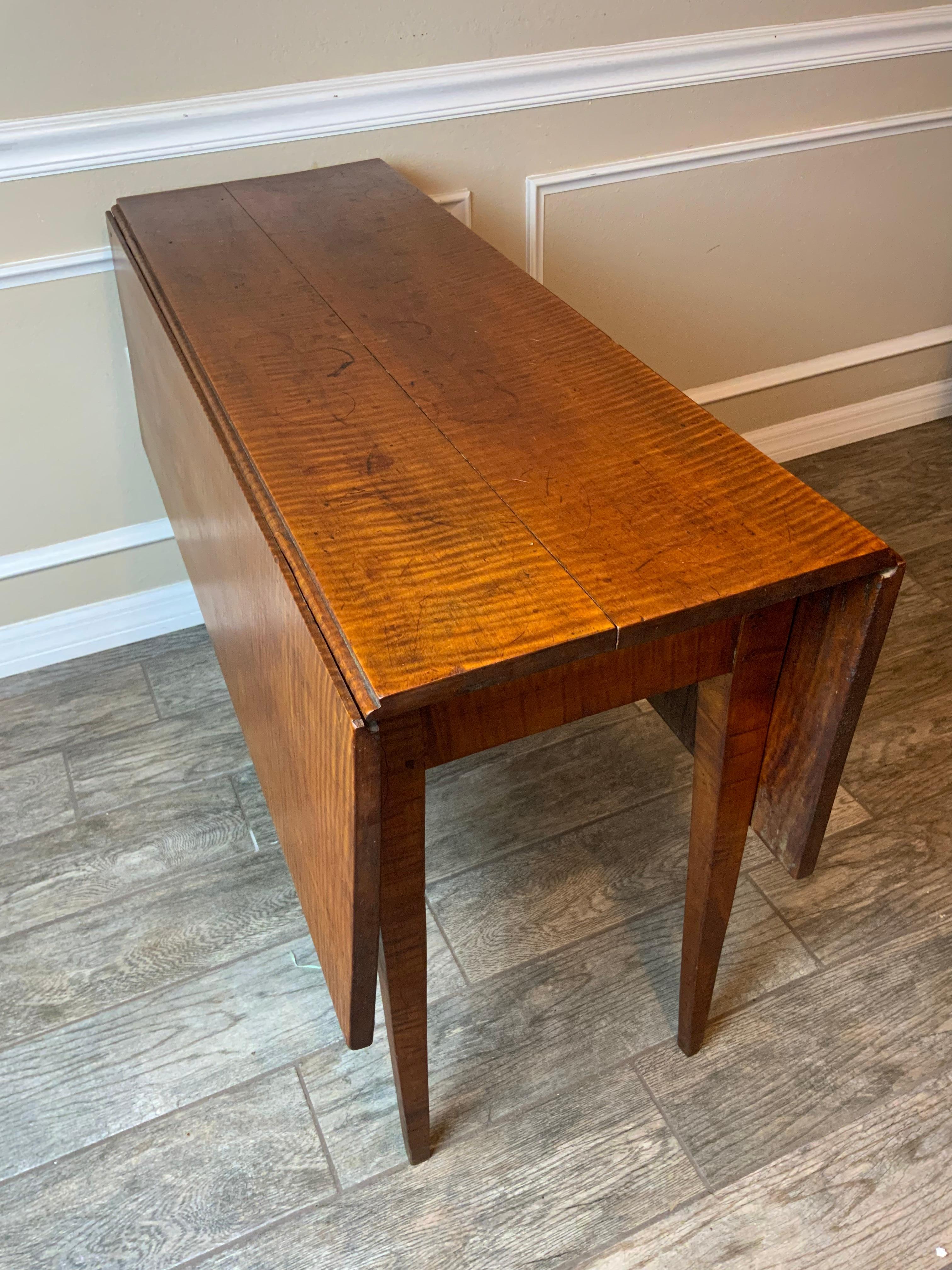 Federal Tiger Maple Drop Leaf Table 1