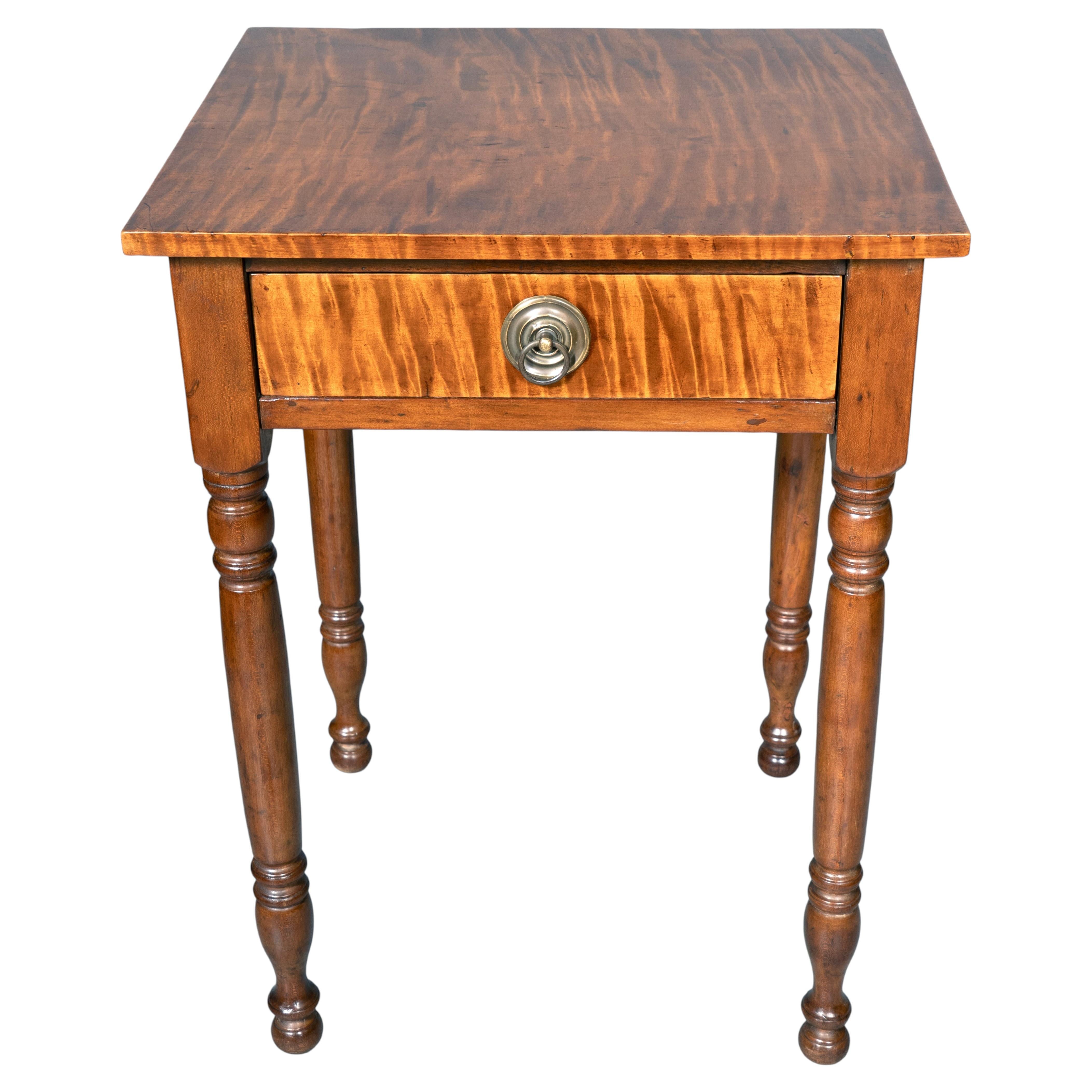Federal Tiger Maple Side Table For Sale