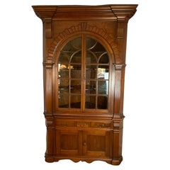 Antique Federal Chippendale Walnut Corner Cupboard 