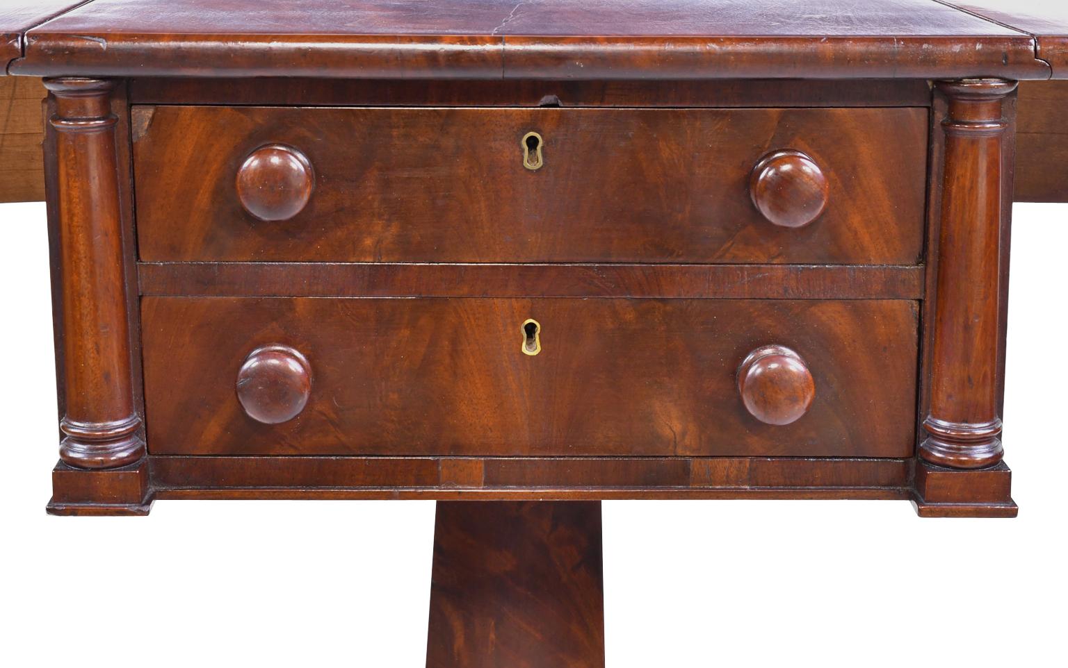 American Antique Federal Mahogany Work Table/ Nightstand Attributed to Isaac Vose, Boston For Sale