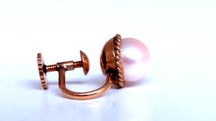Federalist 7.50mm Vintage Pearl Functional Lobe Screw Earrings 14kt gold 12598*