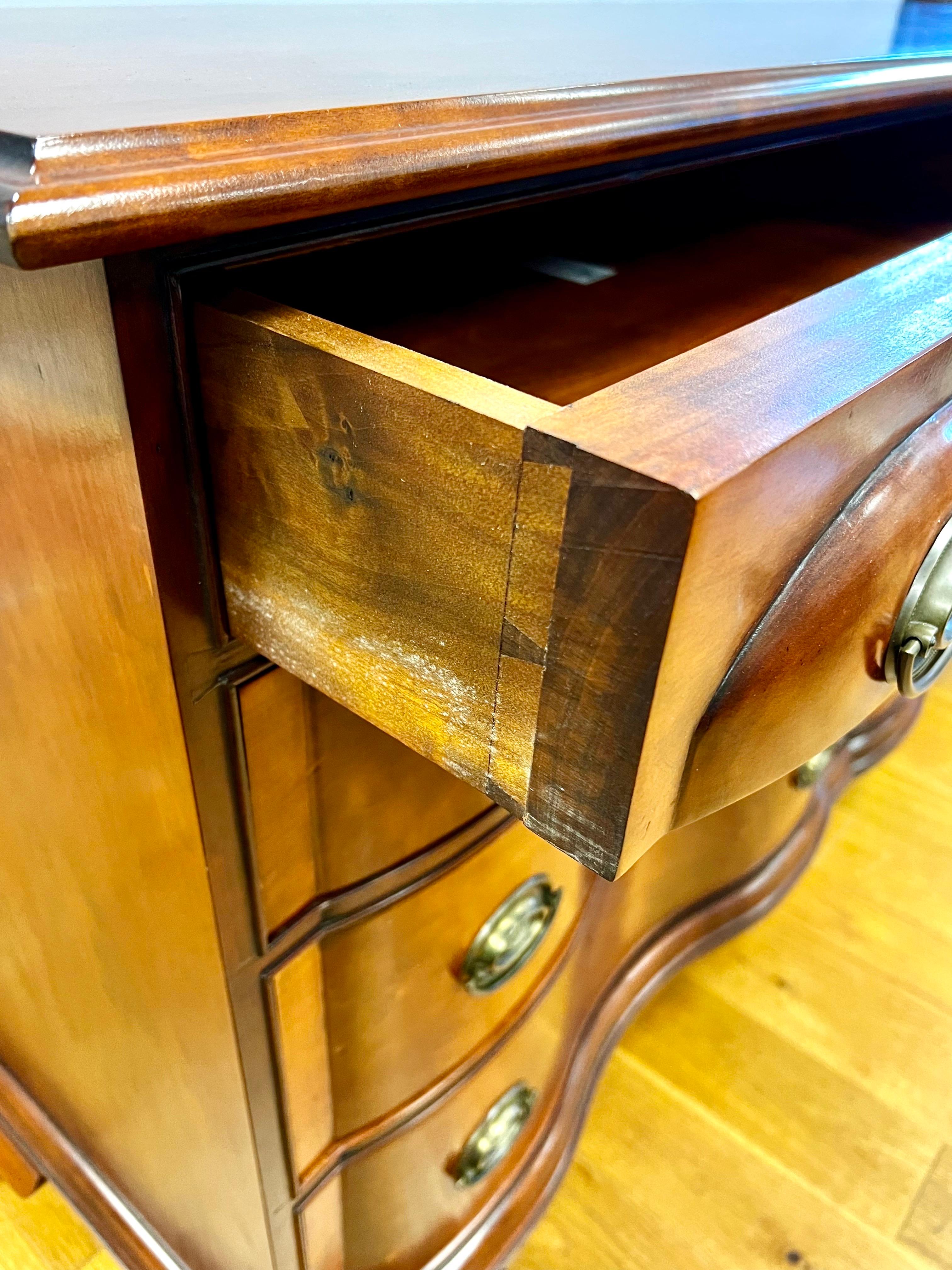 Federalist Furniture Grand Mahogany Double Serpentine Dresser Chest of Drawers 2