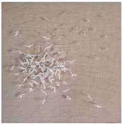 ST50 - Federica Cipriani Birds Paper and Mixed Media Painting on Canvas