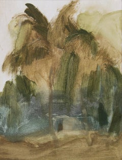Muted Woodland Soft Abstract Landscape Earth Tones by Federica Furbelli