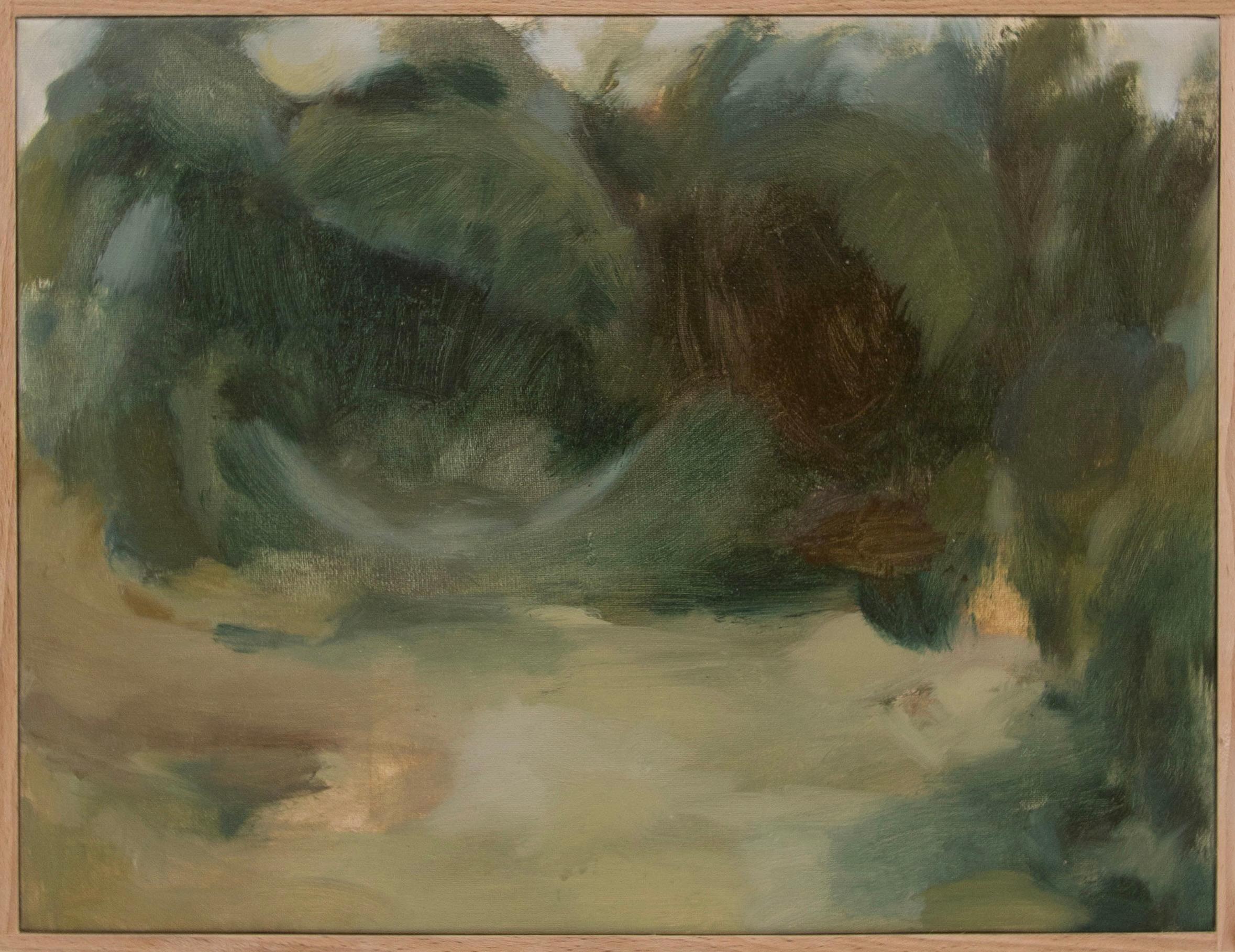 Muted Woodland Soft Abstract Landscape Earth Tones by Federica Furbelli For Sale 2