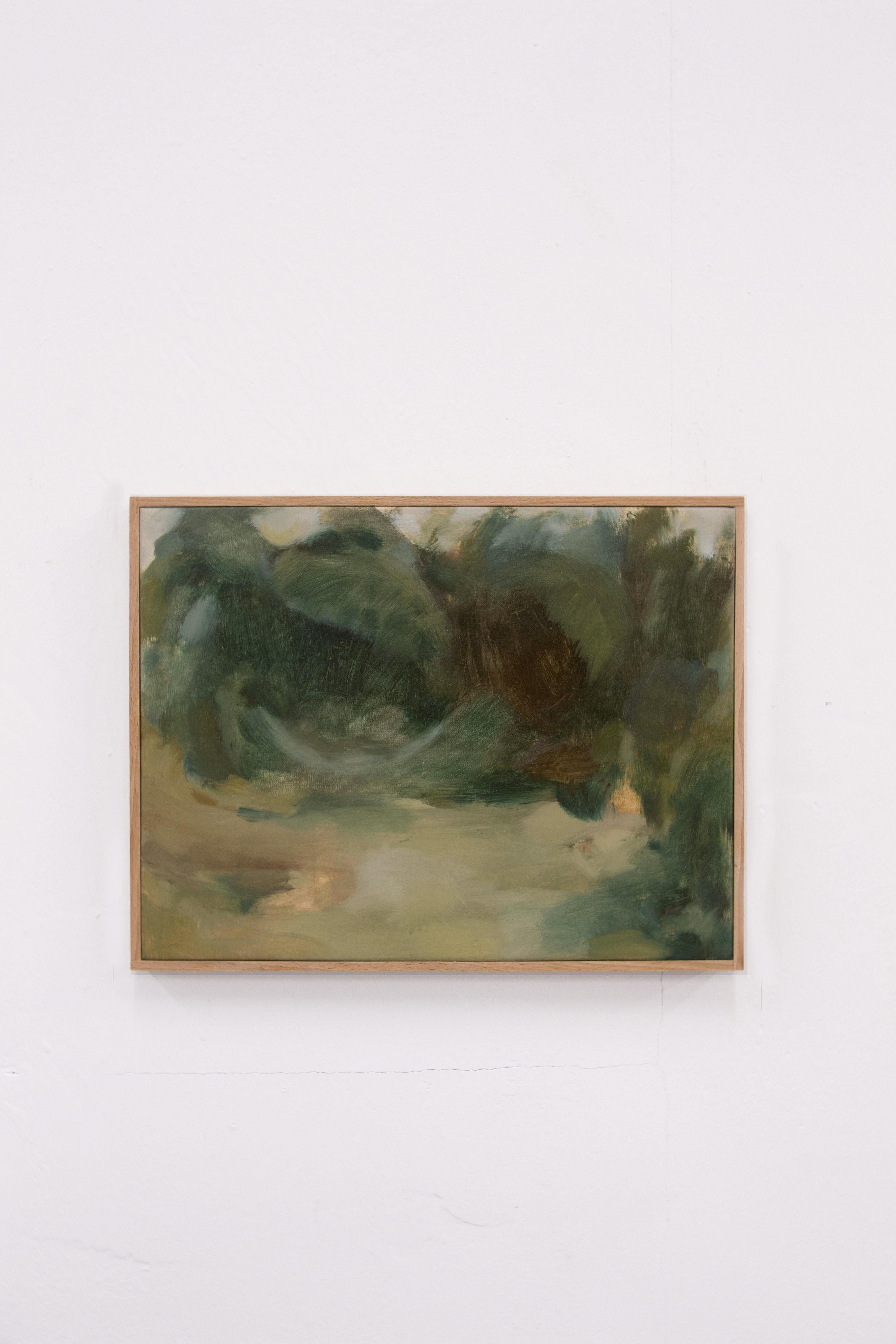 Muted Woodland Soft Abstract Landscape Earth Tones by Federica Furbelli For Sale 4