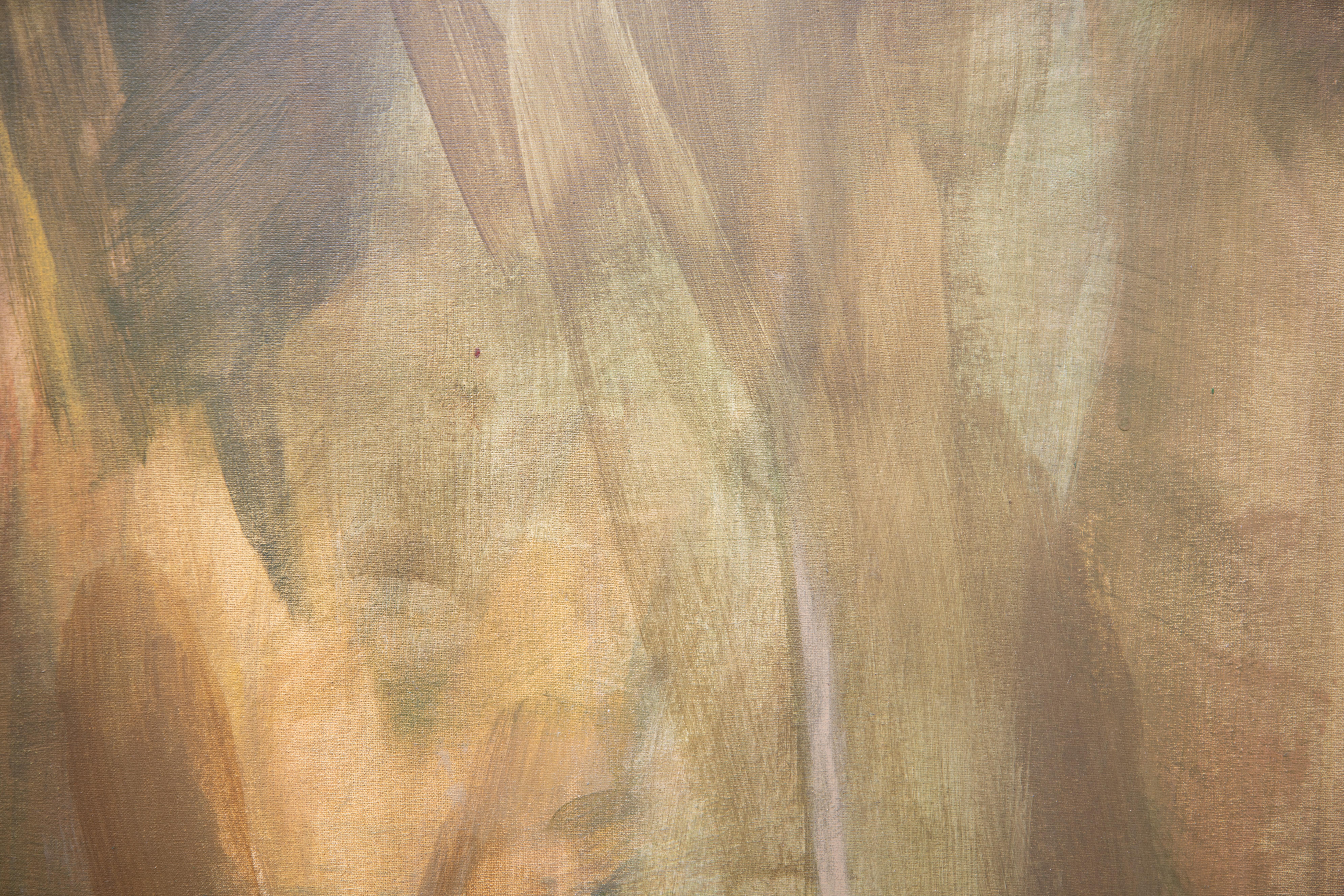 Gedämpfte Waldland-Studie: Weiche, abstrakte Landschaft in Erdtönen von Federica Furbelli im Angebot 3