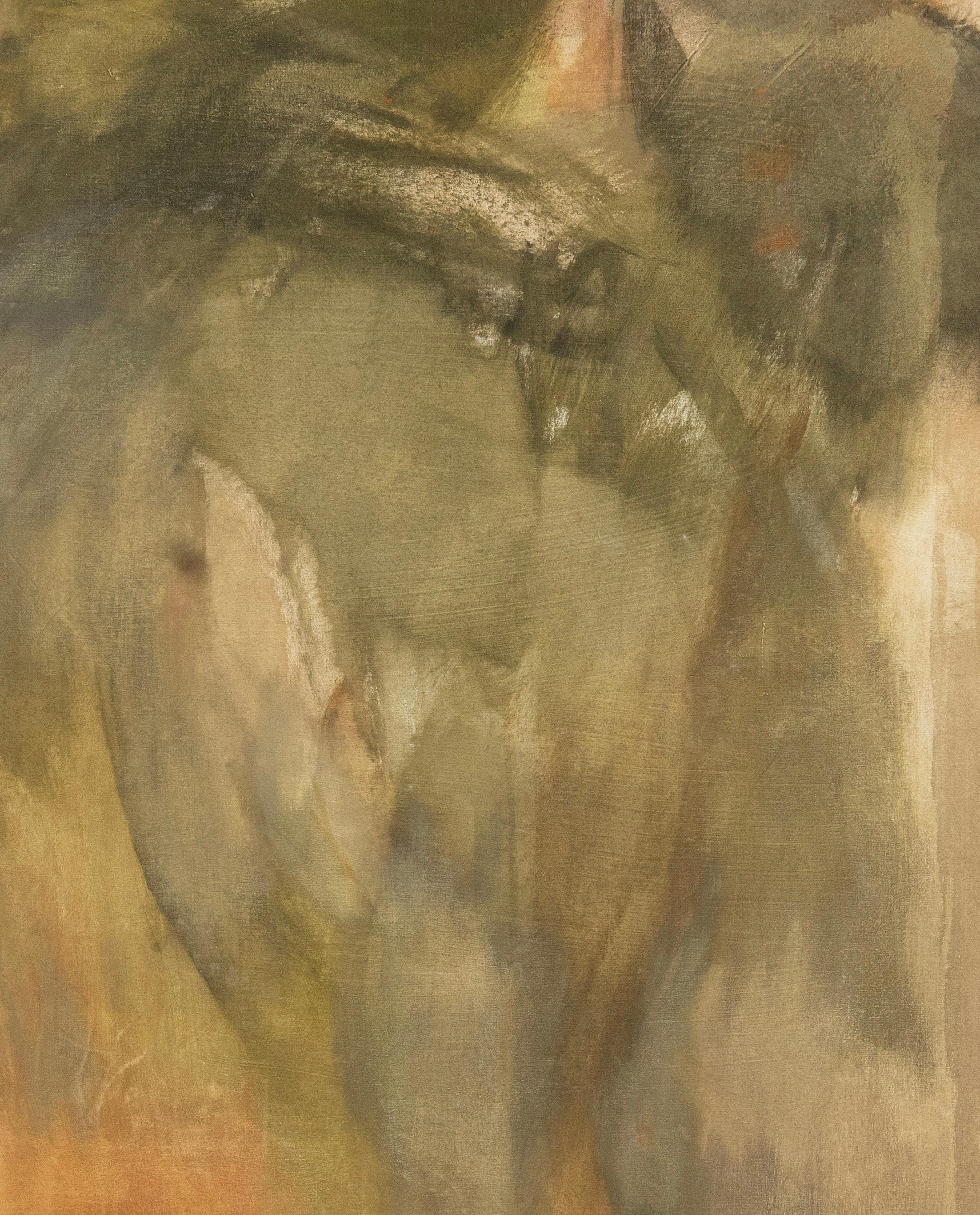 Gedämpfte Waldland-Studie: Weiche, abstrakte Landschaft in Erdtönen von Federica Furbelli im Angebot 4