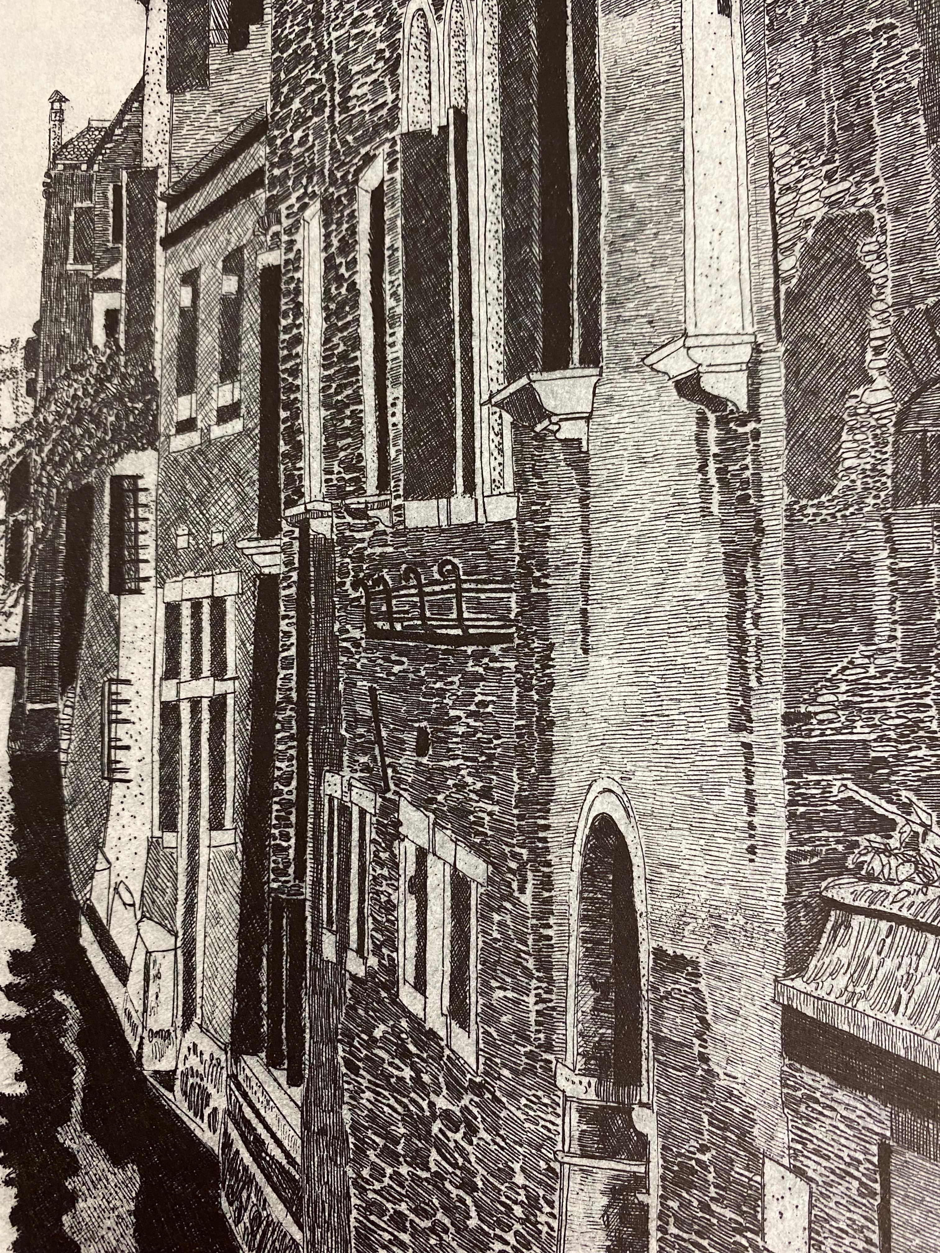 Contemporary Venice landscape - Black White etching by  Federica Galli For Sale 2